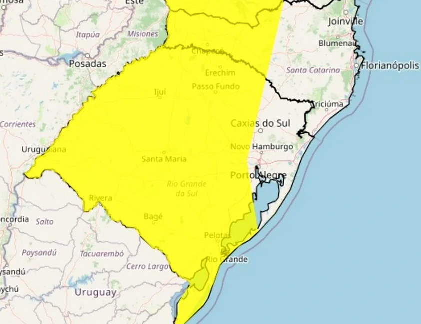 Inmet: RS tem alerta de tempestade e granizo nesta terça-feira, 24