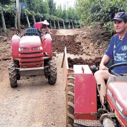 Viticultores criticam prefeitura e consertam  estradas para escoar a safra da uva