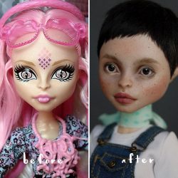 Ucraniana remove a maquiagem das bonecas para repintá-las de forma muito realista
