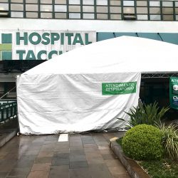 Hospital Tacchini  programa o desmonte das barracas de atendimento rápido