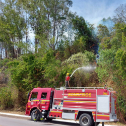 Três incêndios na BR-470 mobilizam os bombeiros