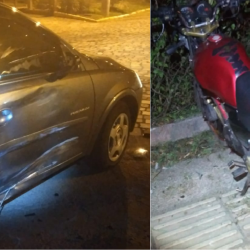 Motociclista fica ferido em colisão no Barracão