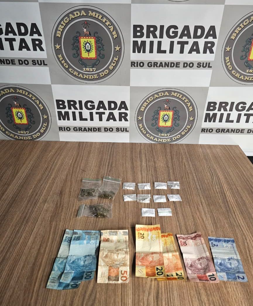Brigada Militar apreende drogas e prende suspeitos em Bento.