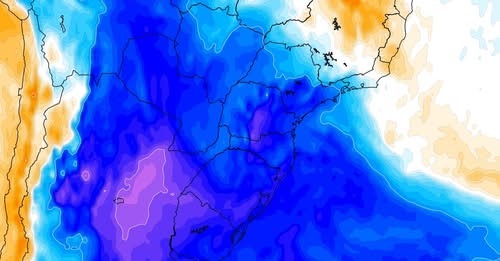 Grande massa de ar frio avançará no fim do mês com novo período de baixas temperaturas.