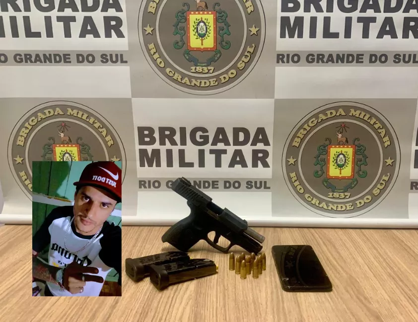 Brigada Militar prende suspeito de homicídio em Carlos Barbosa após homem ser morto a tiros no bairro Dei Fiori.