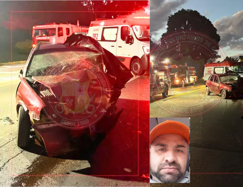Homem morto em colisão frontal na BR-470, em Garibaldi. Corsa e Montana bateram de madrugada neste domingo.