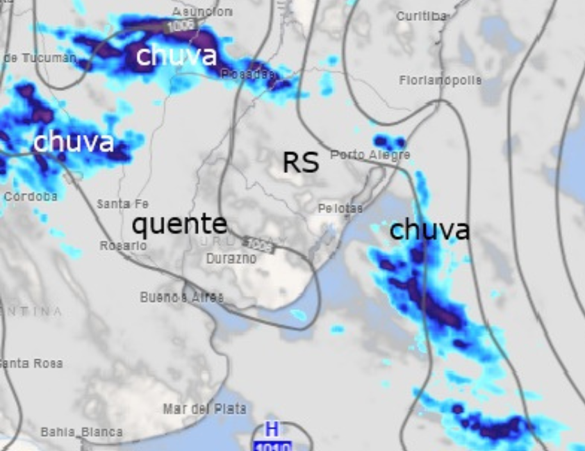 A previsão do meteorologista Kleo Kuhn indica uma semana de calor, abafamento, pancadas de chuva e risco de temporais isolados no Rio Grande do Sul.