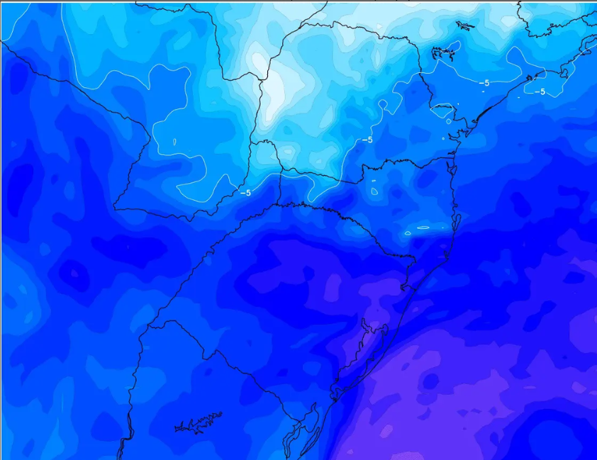 Massa de ar frio provoca queda brusca de temperatura no Sul e parte do Sudeste