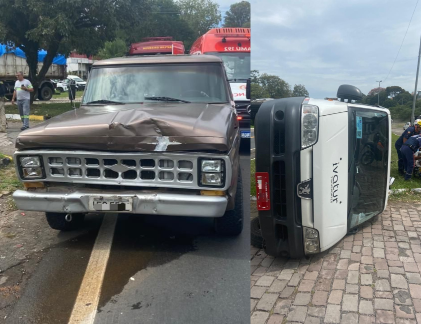 Colisão frontal com tombamento na BR-470 deixa dois feridos em Bento