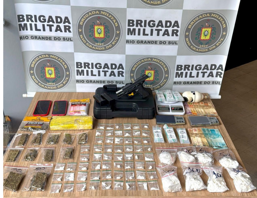 Tráfico em Bento: jovem é preso com droga e arma no Vila Nova