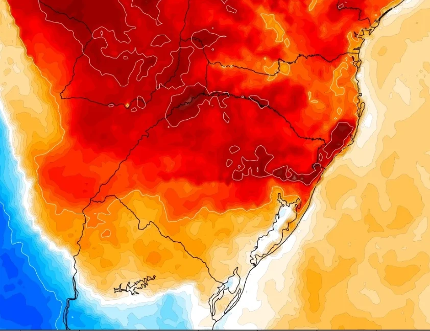 Calor no Rio Grande do Sul aumenta na próxima semana, com mais de 35°C na Metade Norte e temporais no Oeste e Sul.