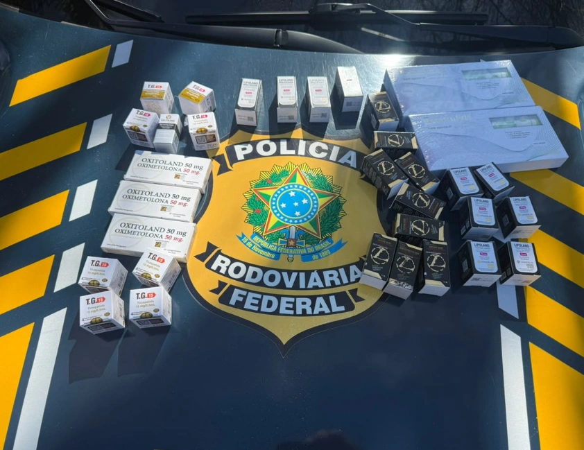 PRF prende dupla com anabolizantes e medicamentos ilegais na BR-470