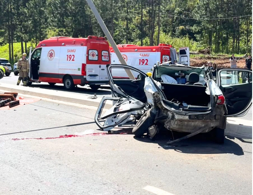 Colisão na BR-470 deixa três feridos em Bento Gonçalves
